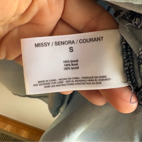 Vintage America Blues Womens Sz Small Boho Lyocell Tunic ruffle button down - Picture 6 of 10